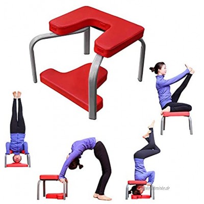 FXQIN Yoga Kopfstand Bank PU-Pads und Metallbeine Kopfstandhocker Yoga Inversion Stuhl Müdigkeit lindern und Körper Formen Yoga Kopfstand Stuhl für Schulterstand