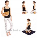 GZD Yoga Bench-Gebetshocker faltende Meditationsbank mit abgewinkelten Beinen ergonomischer Bambus-Zen-Hocker kniende Meditationsbank für Tiefe Meditation