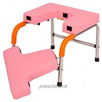 Niuniu Inversion Yoga Edelstahl Upside Chair Gym Fitnessgeräte Anti Gravity Gebäude Trainingsmaschine Maschine Handstand Color : Pink
