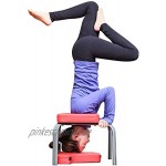 XLNB Yoga Kopfstandstuhl Kopfstandhocker Kopfstandbank Inversion Stuhl- Bench Trainingsstuhl Ergonomische Design Zur Linderung Von Müdigkeit Family Gym Und Fitness Leicht Zusammenzubauen,Rot